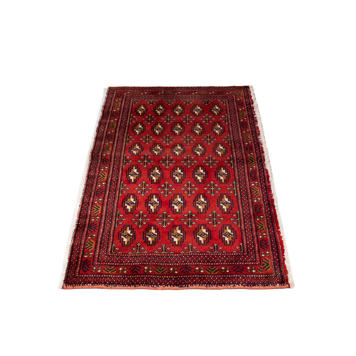 Runner Turkaman Rug - 100 x 50 cm - dark red