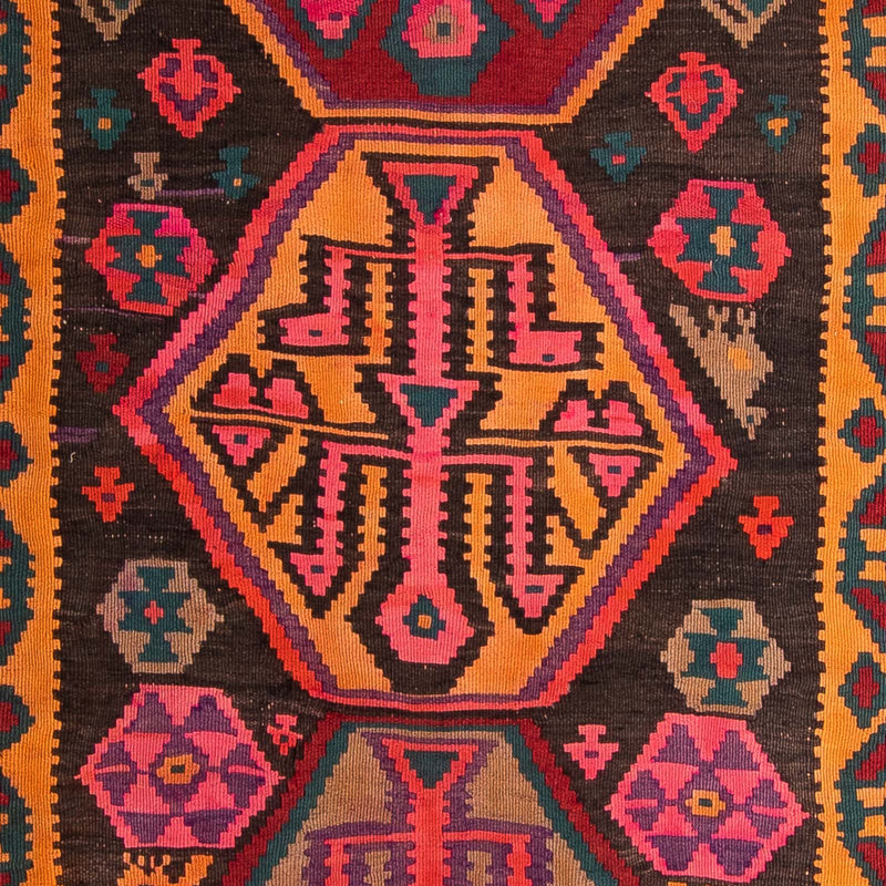 Runner Kelim Rug - Old - 375 x 142 cm - multicolored