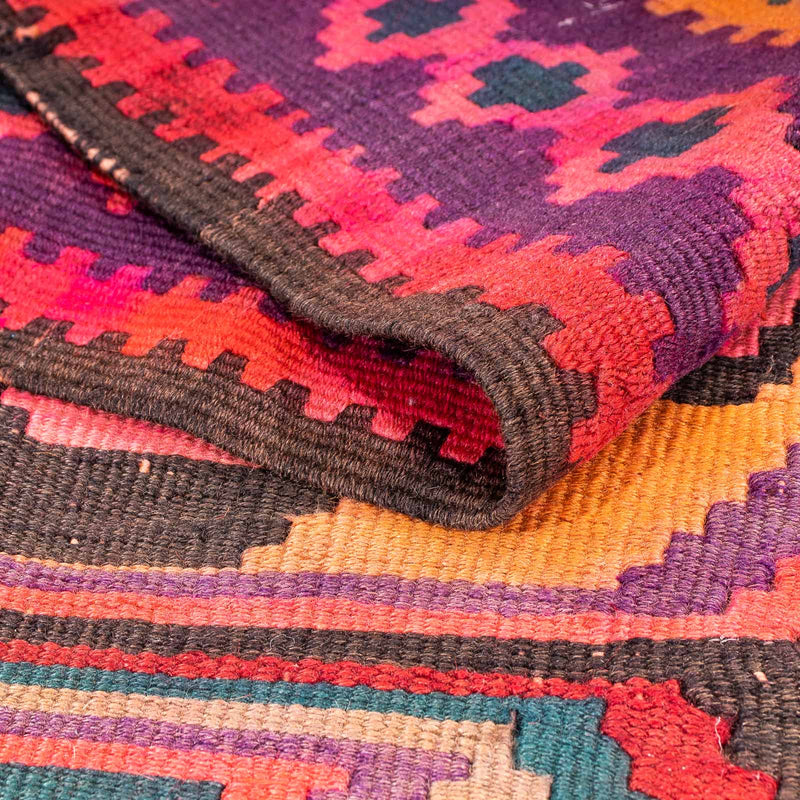 Runner Kelim Rug - Old - 375 x 142 cm - multicolored