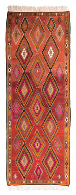 Runner Kelim Rug - Old - 330 x 130 cm - multicolored