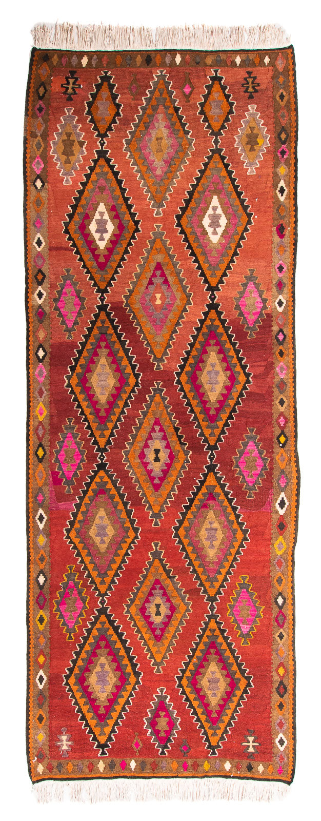 Runner Kelim Rug - Old - 330 x 130 cm - multicolored