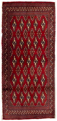 Turkaman Rug - 130 x 60 cm - red