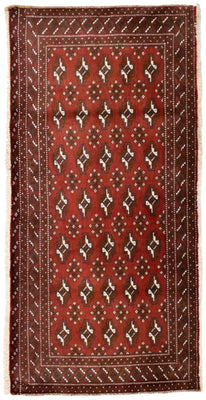 Turkaman Rug - 130 x 60 cm - red