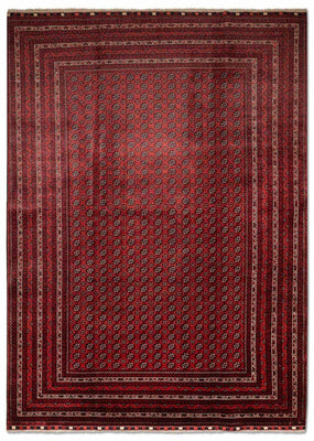 Afghan Rug - Bukhara - 301 x 197 cm - red