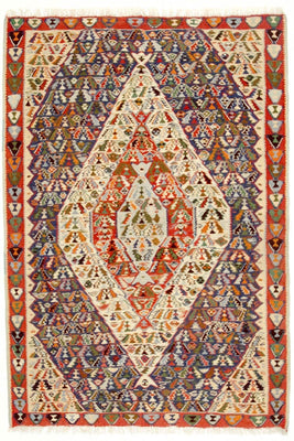 Kelim Rug - Old - 153 x 119 cm - blue