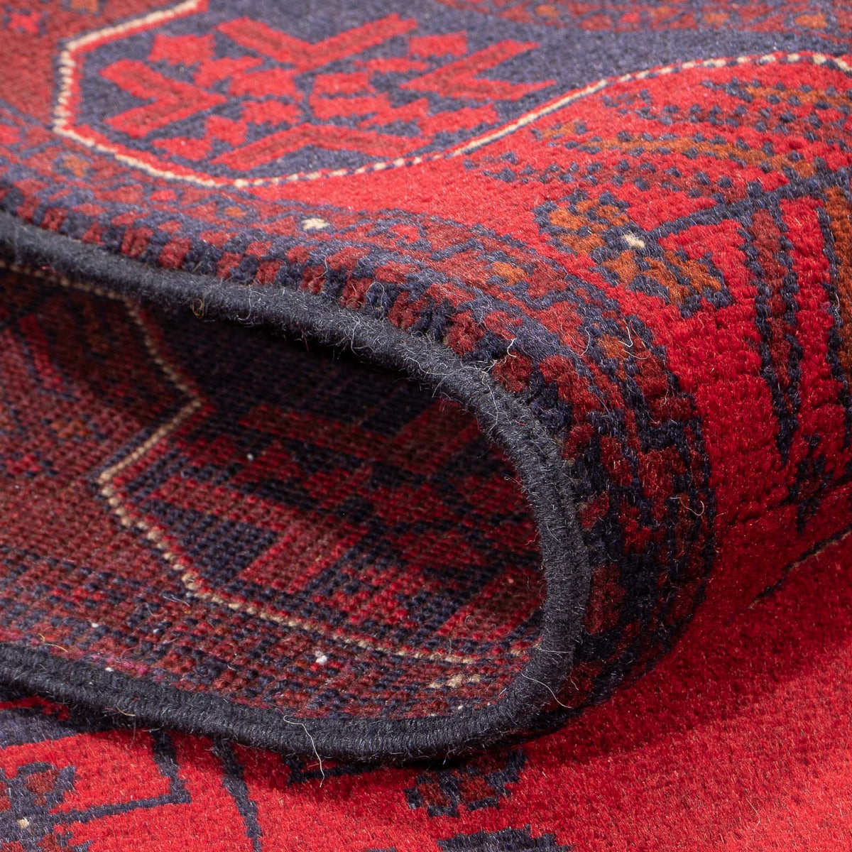 Runner Afghan Rug - Kunduz - 289 x 77 cm - red