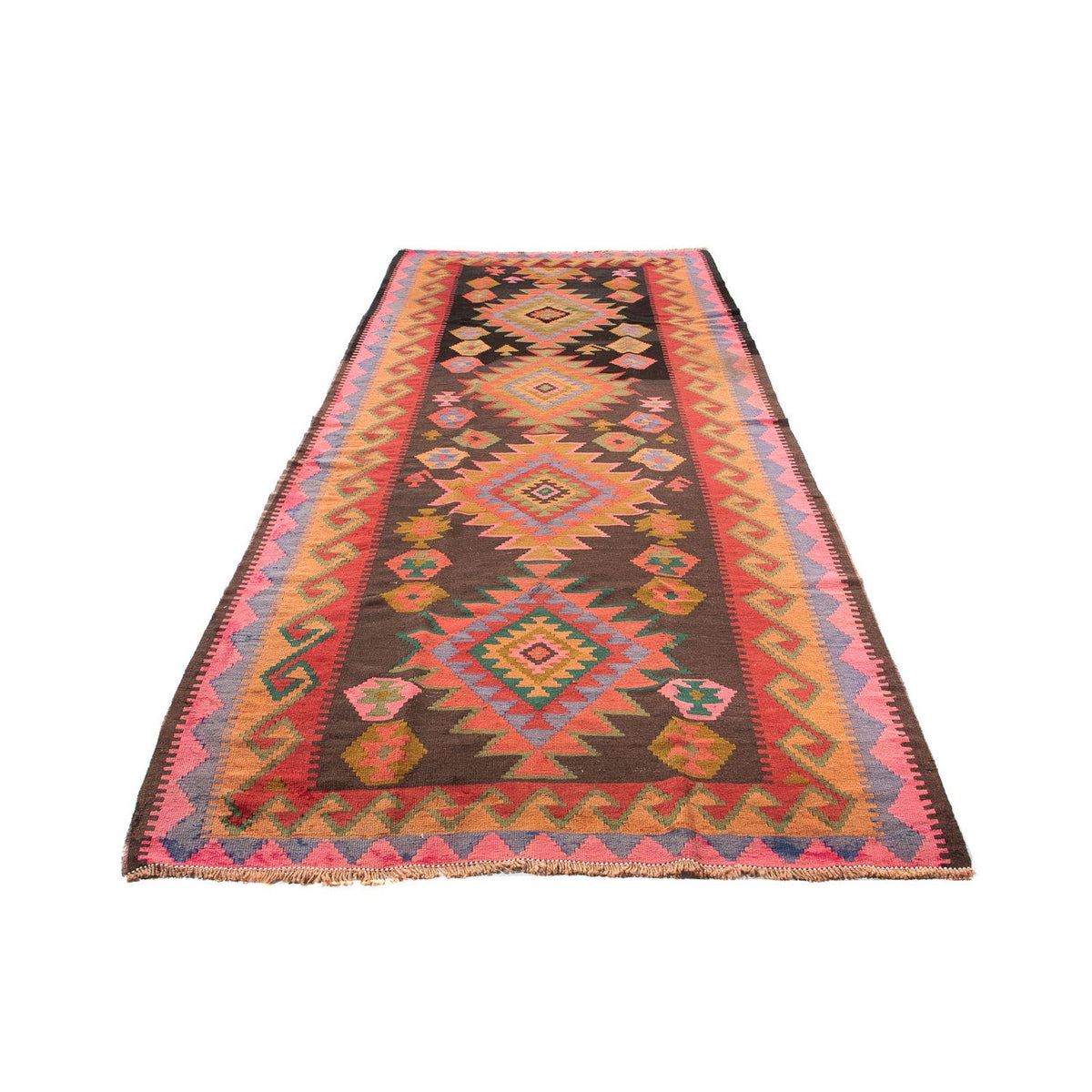 Runner Kelim Rug - Old - 330 x 155 cm - multicolored