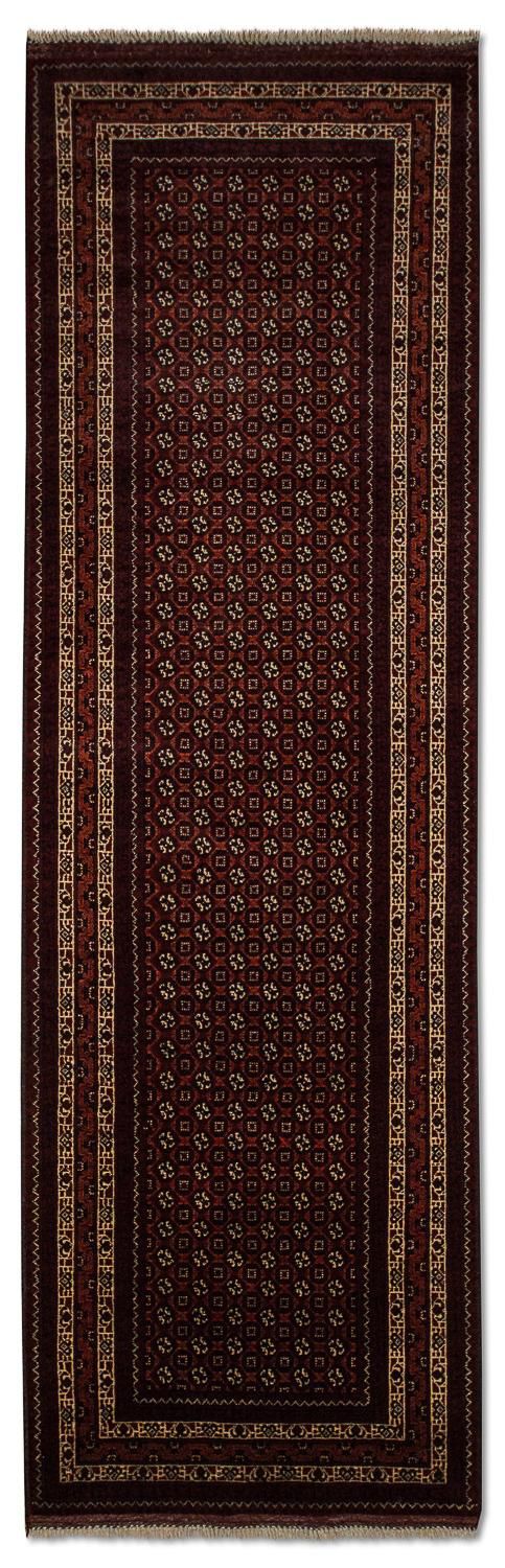 Runner Afghan Rug - Bukhara - 292 x 86 cm - red
