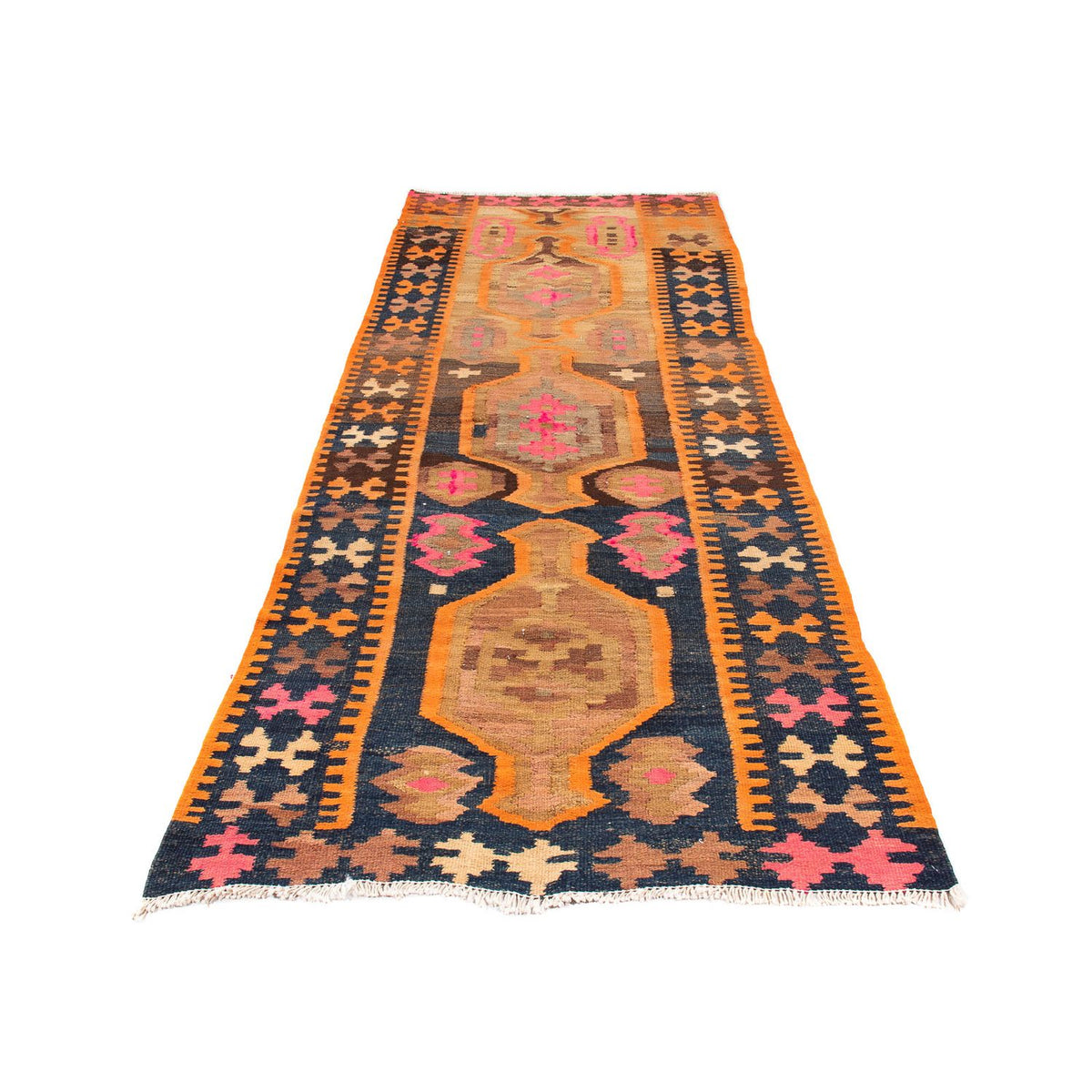 Runner Kelim Rug - Old - 245 x 110 cm - multicolored