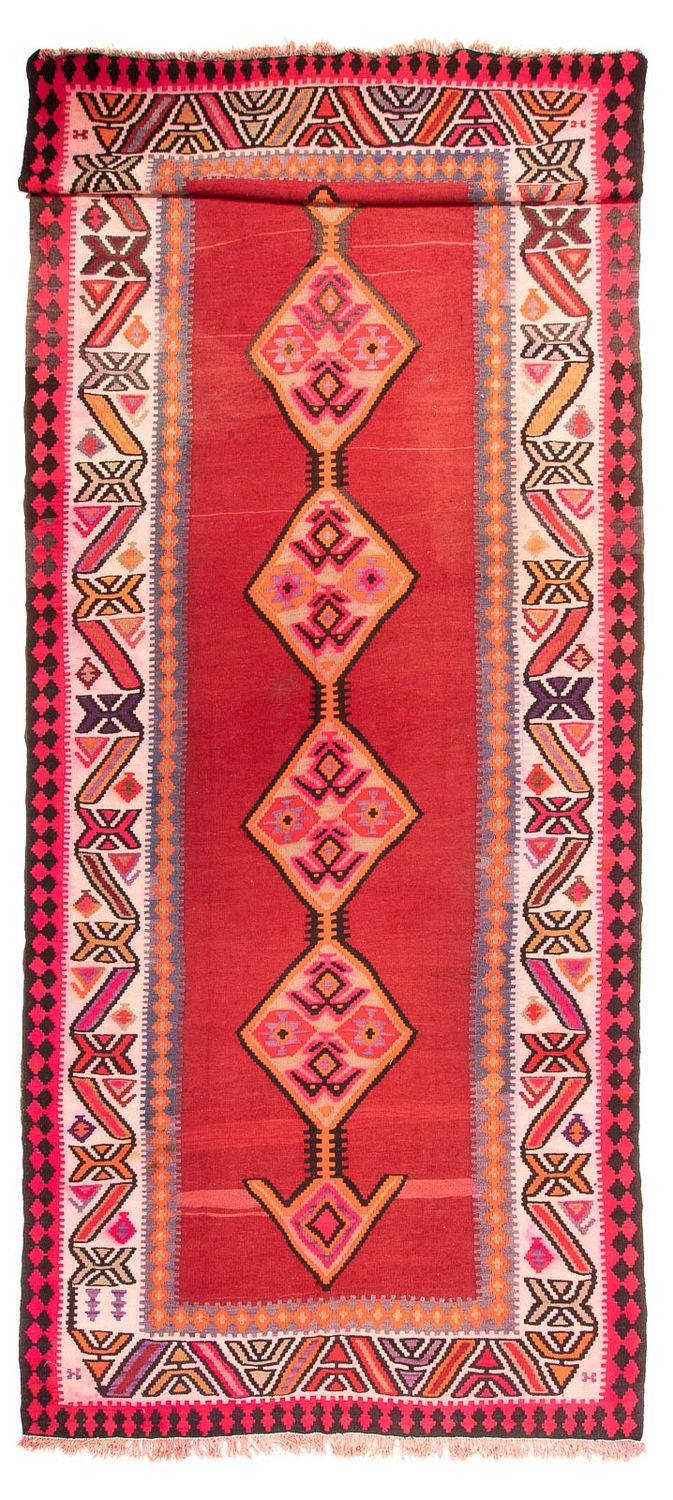 Runner Kelim Rug - Old - 490 x 190 cm - red