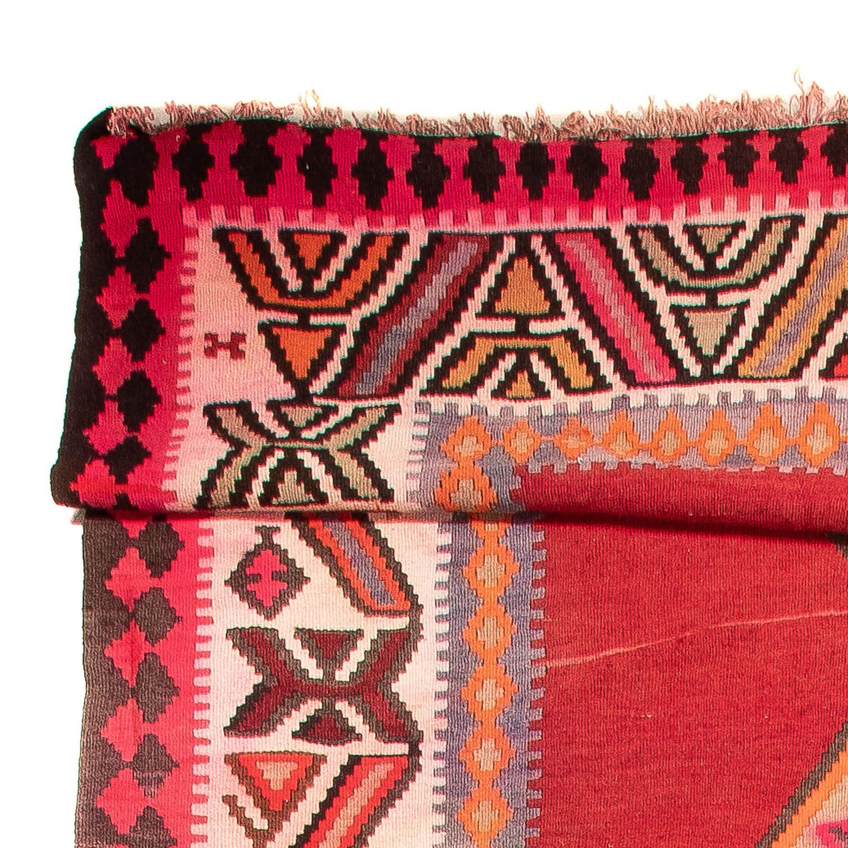 Runner Kelim Rug - Old - 490 x 190 cm - red