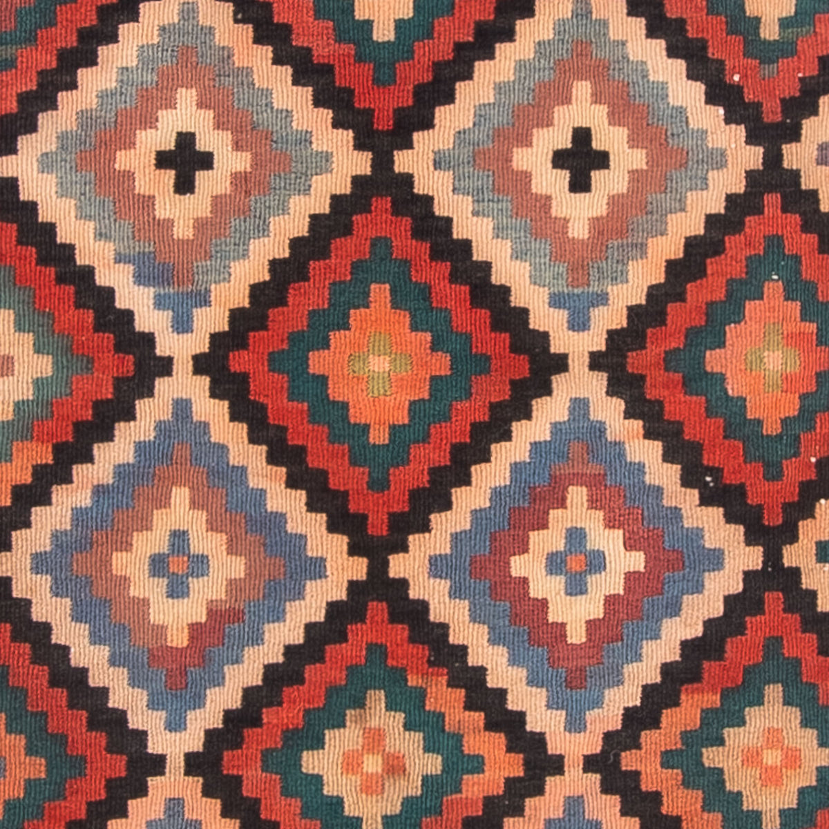 Runner Kelim Rug - Old - 225 x 112 cm - multicolored