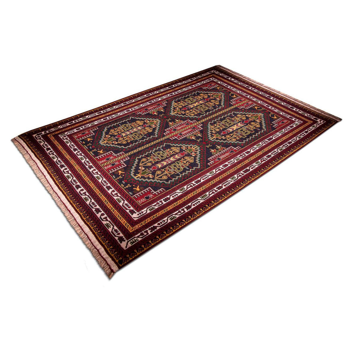 Afghan Rug - 145 x 92 cm - blue