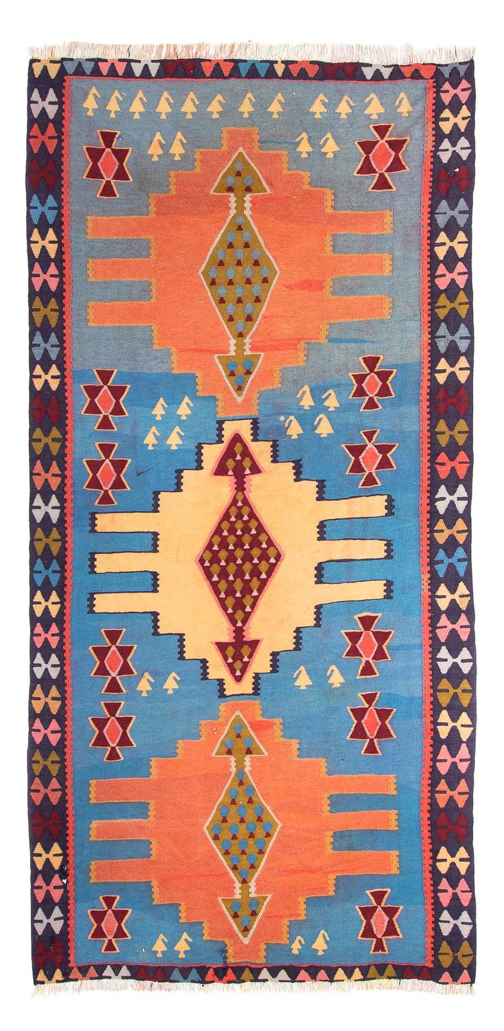 Runner Kelim Rug - Old - 280 x 140 cm - multicolored