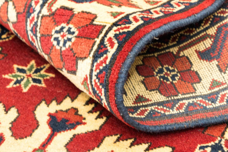 Runner Afghan Rug - Hatschlu - 297 x 84 cm - red