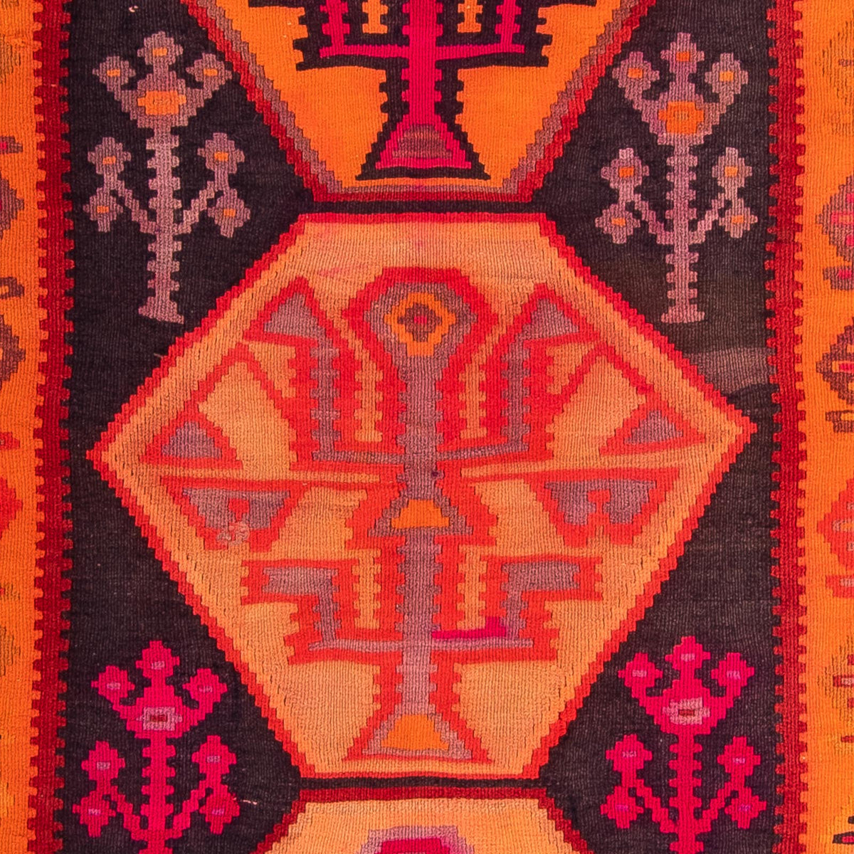 Runner Kelim Rug - Old - 360 x 140 cm - multicolored