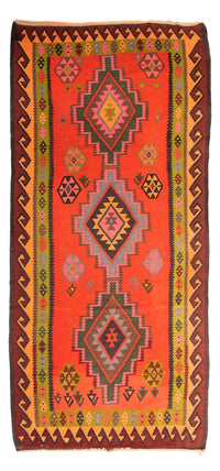 Runner Kelim Rug - Old - 330 x 155 cm - multicolored