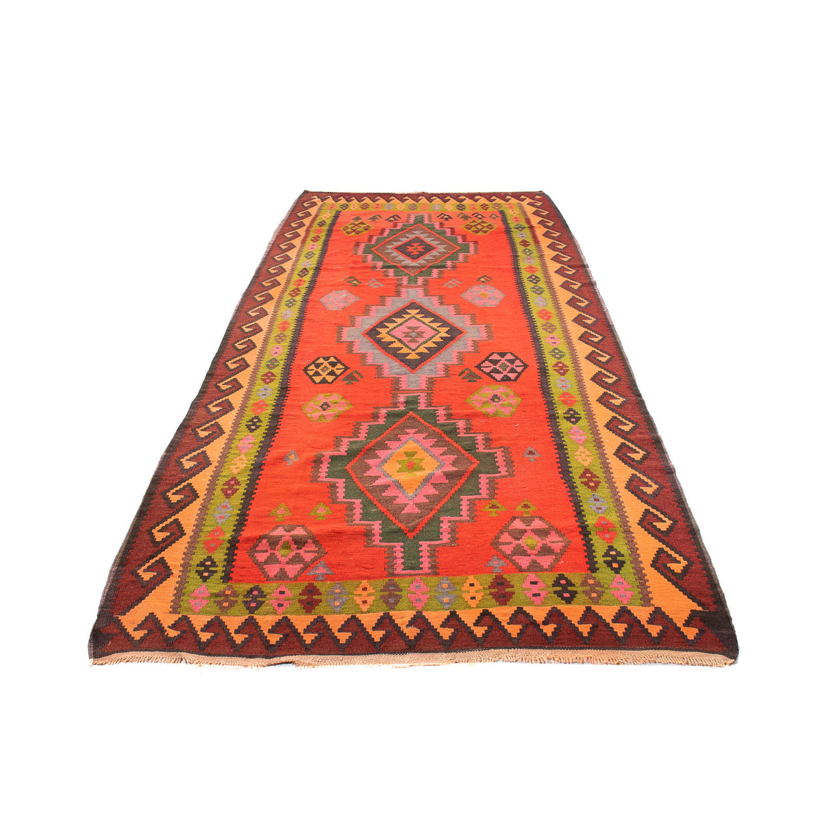 Runner Kelim Rug - Old - 330 x 155 cm - multicolored