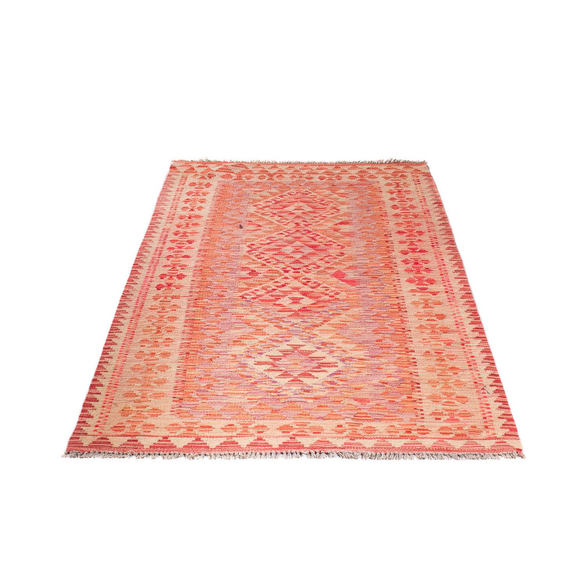 Kelim Rug - Splash - 185 x 101 cm - light red