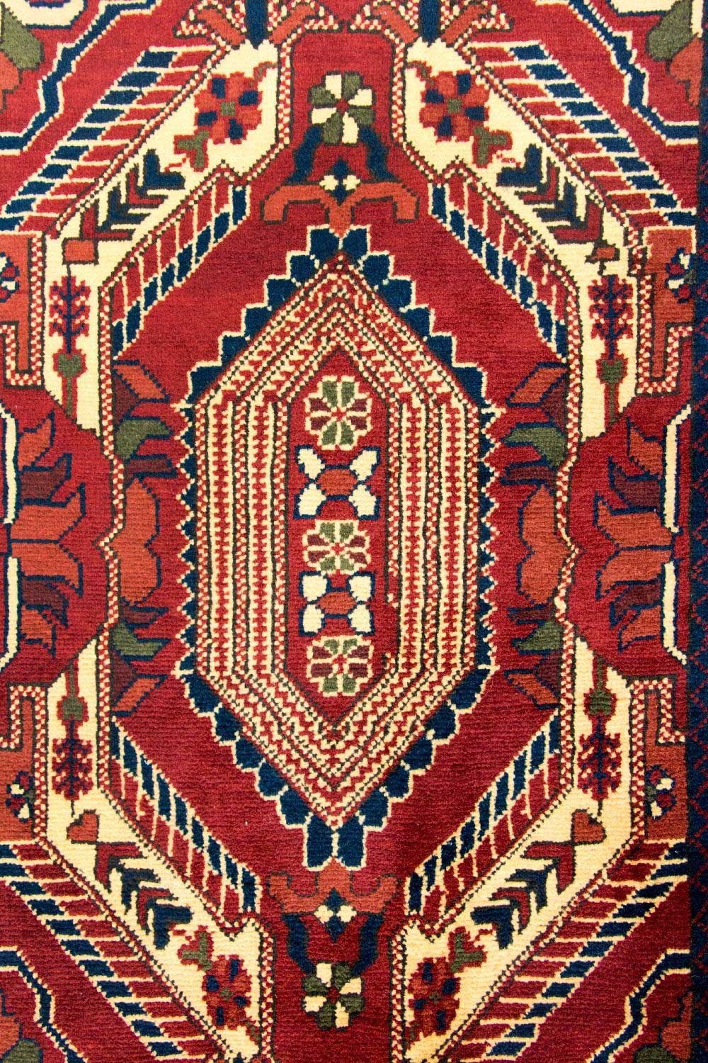 Runner Afghan Rug - Hatschlu - 307 x 83 cm - red