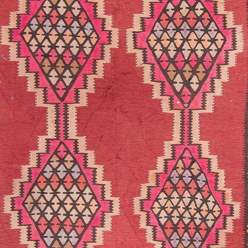 Runner Kelim Rug - Old - 380 x 185 cm - red