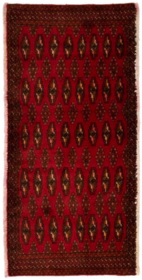 Turkaman Rug - 130 x 60 cm - red