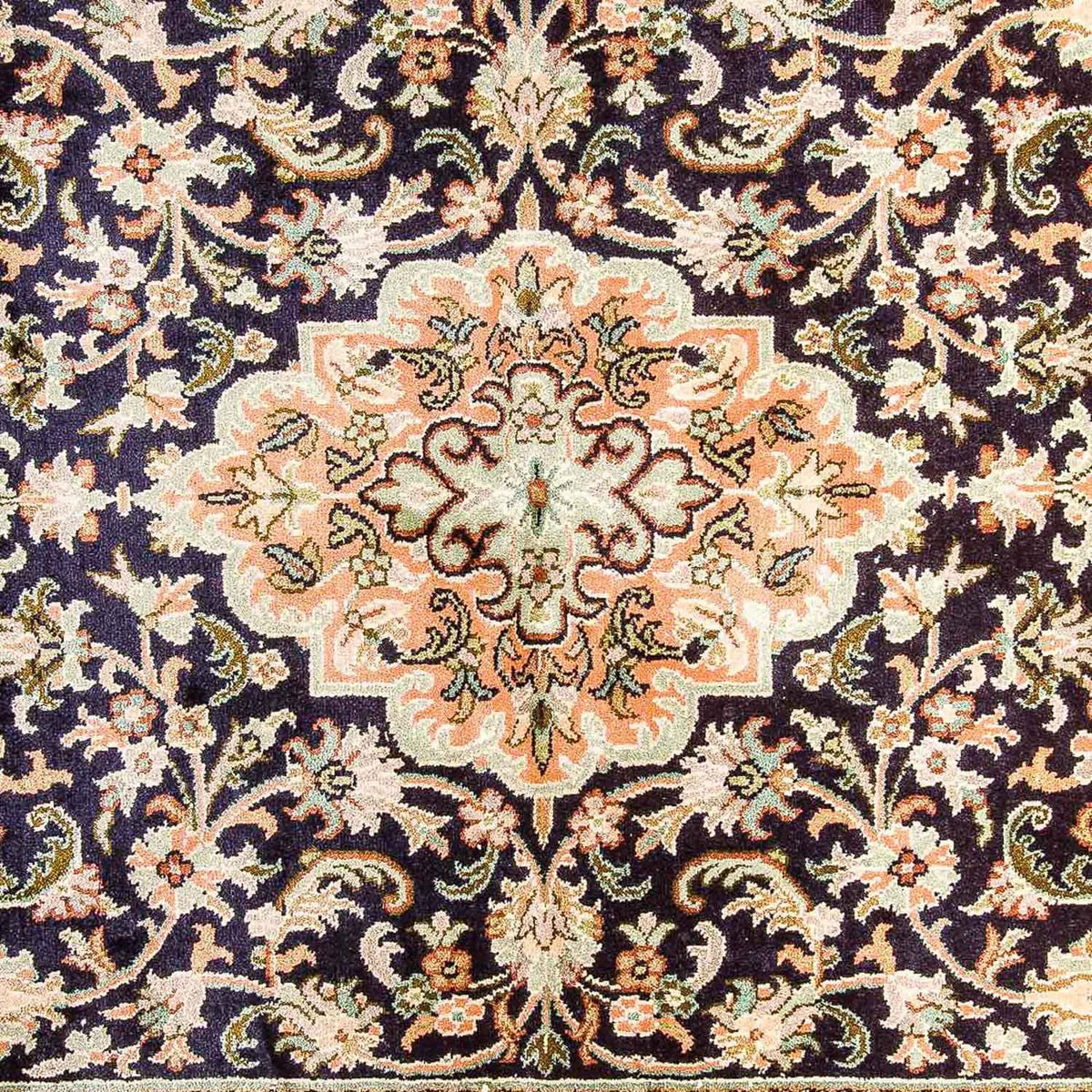 Silk Rug - Kashmir Silk - 156 x 95 cm - dark blue