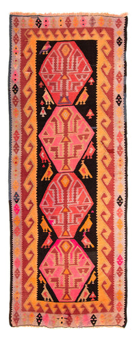 Runner Kelim Rug - Old - 265 x 110 cm - multicolored