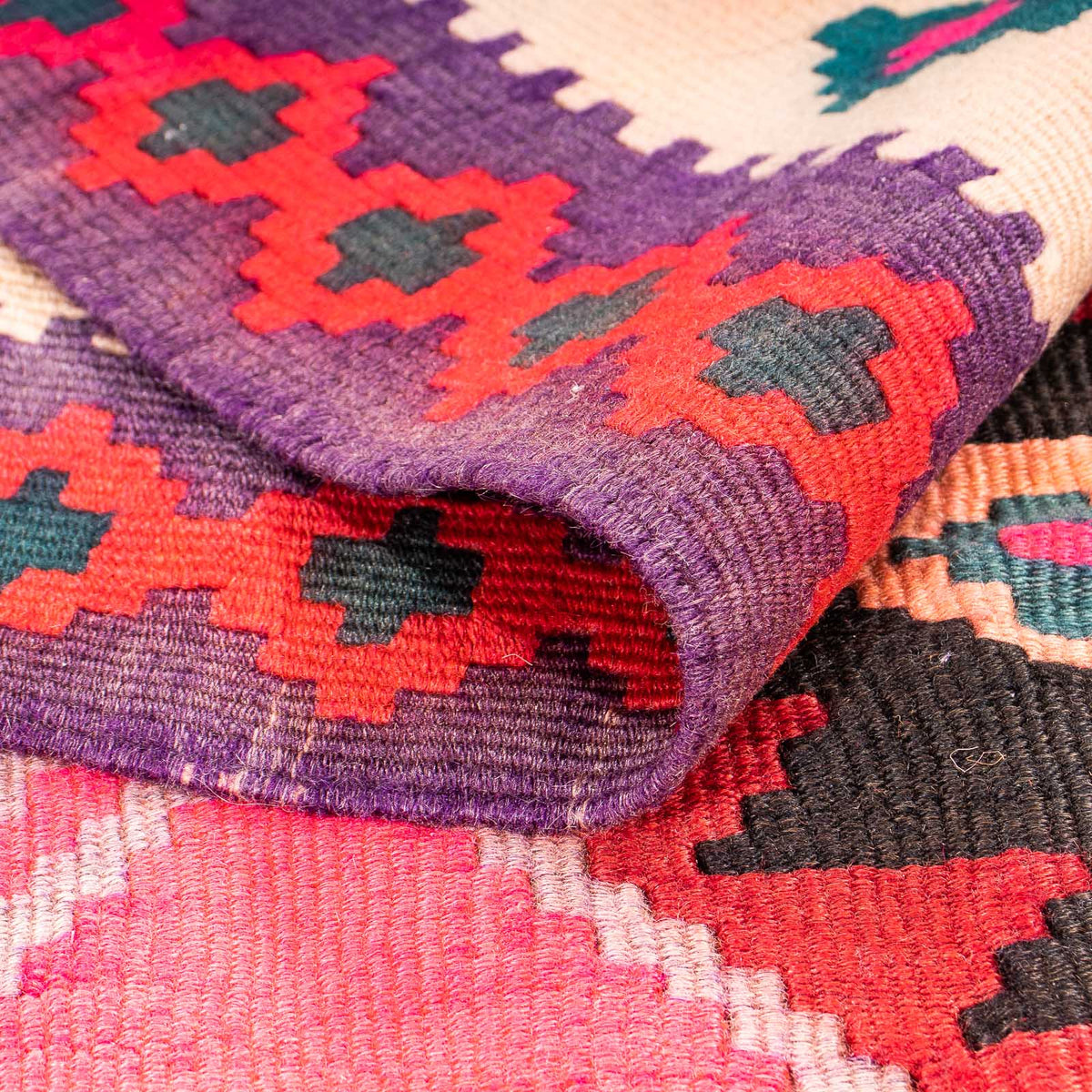 Runner Kelim Rug - Old - 320 x 145 cm - multicolored