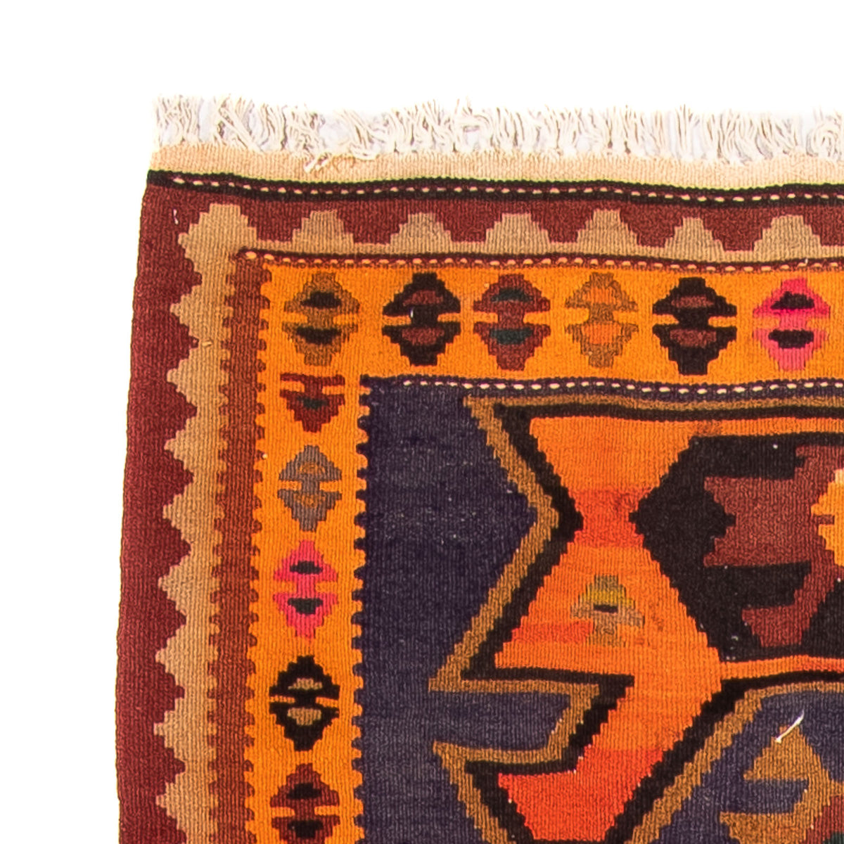 Runner Kelim Rug - Old - 220 x 110 cm - multicolored