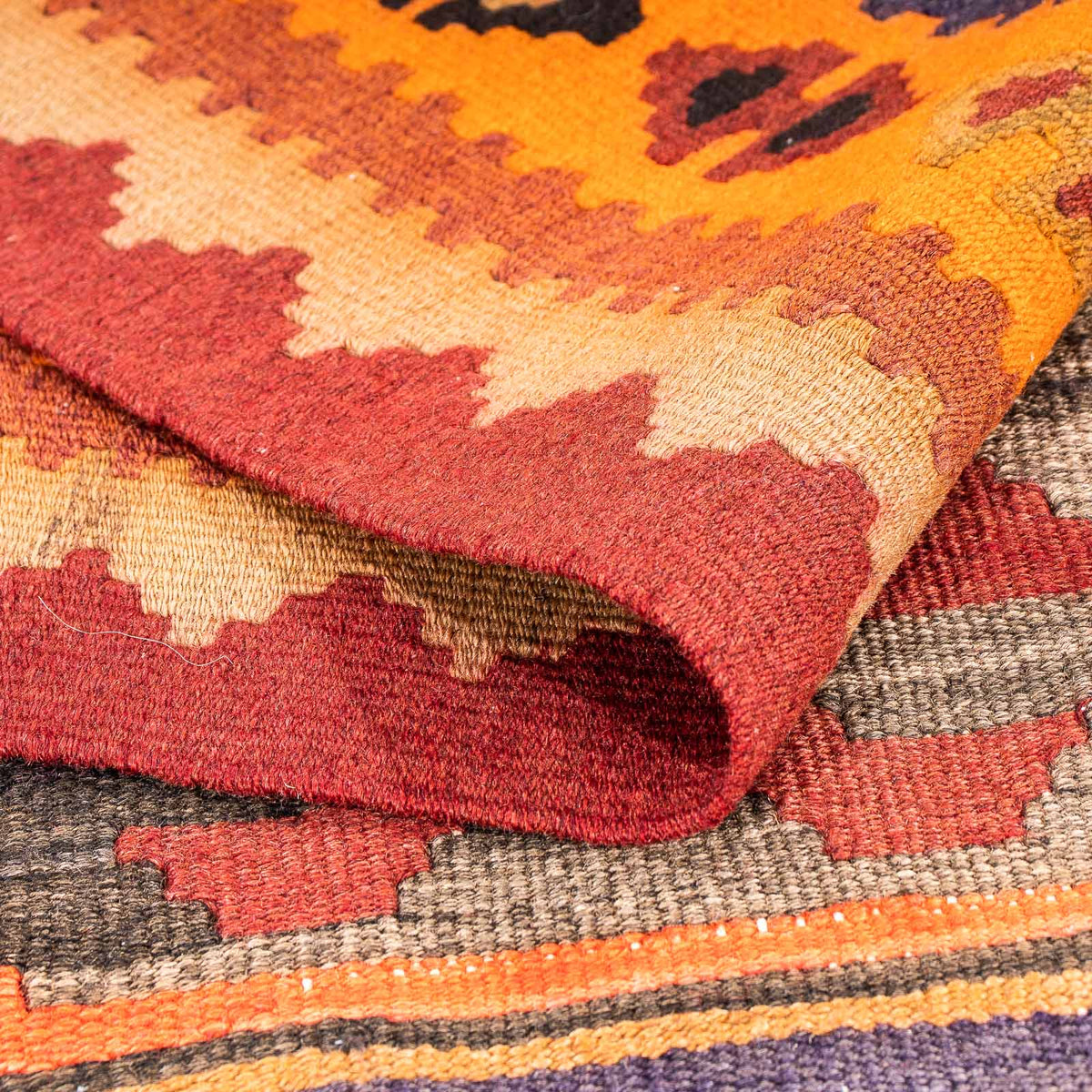 Runner Kelim Rug - Old - 220 x 110 cm - multicolored