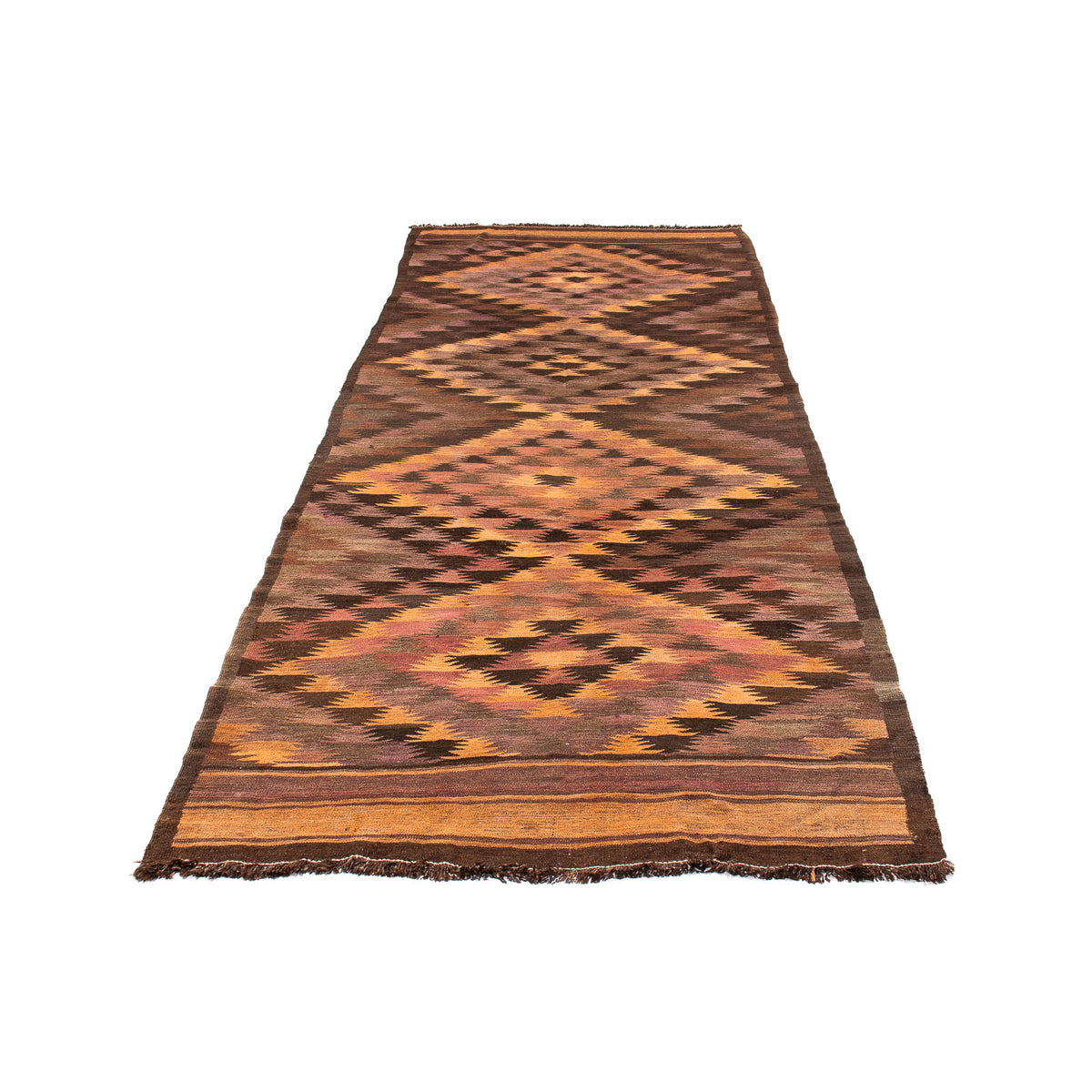 Runner Kelim Rug - Old - 380 x 145 cm - multicolored