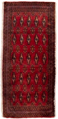 Turkaman Rug - 130 x 60 cm - red