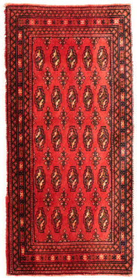 Runner Turkaman Rug - 100 x 50 cm - red