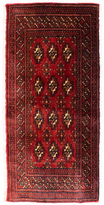 Runner Turkaman Rug - 100 x 50 cm - red