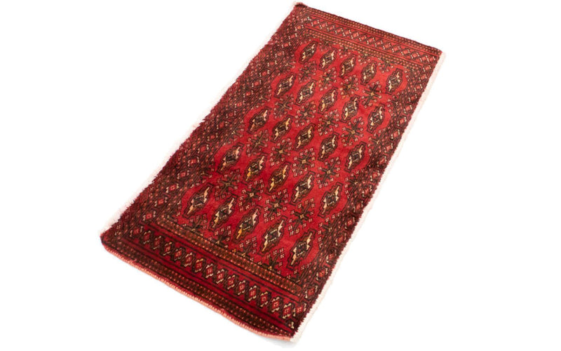 Runner Turkaman Rug - 100 x 50 cm - red