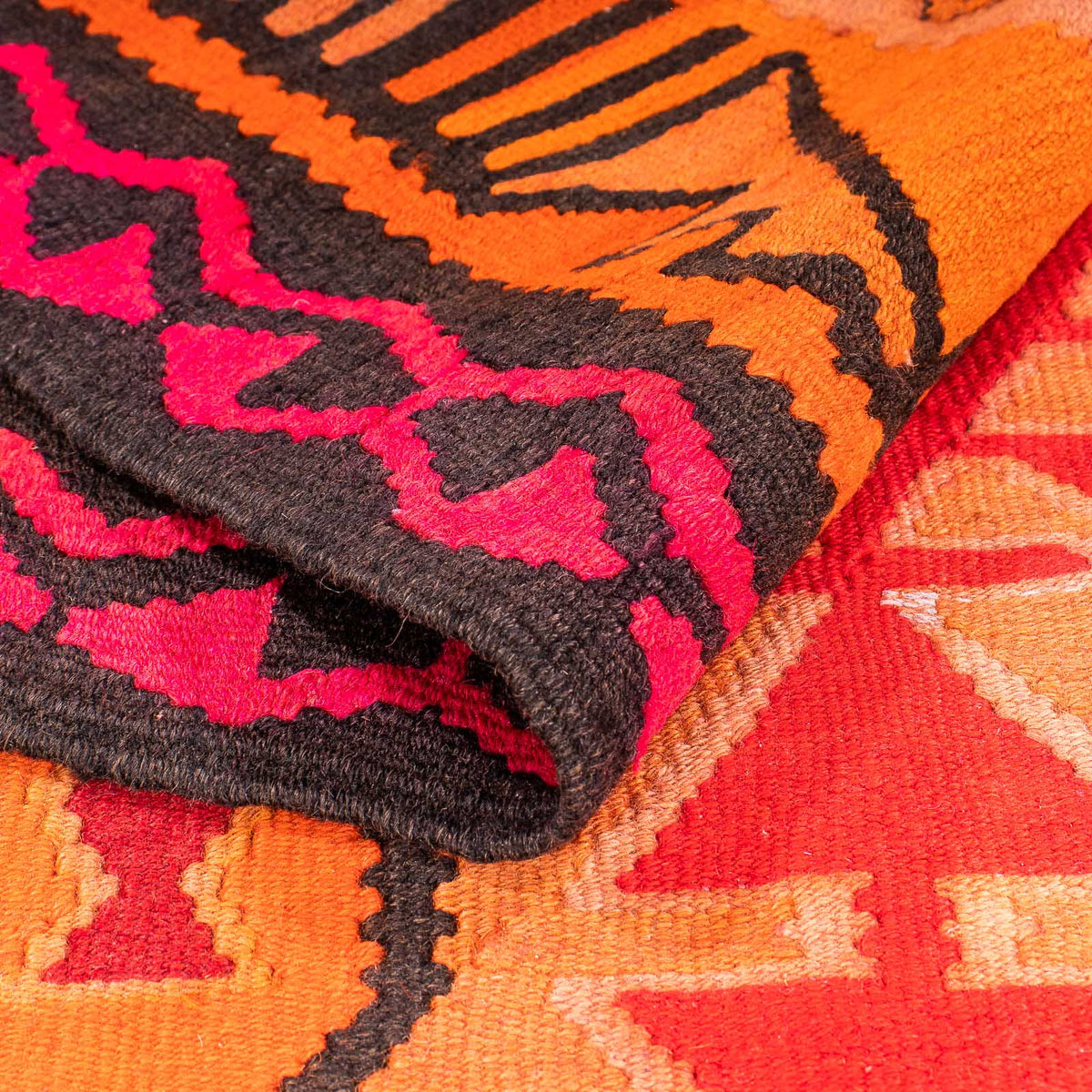 Runner Kelim Rug - Old - 395 x 155 cm - multicolored