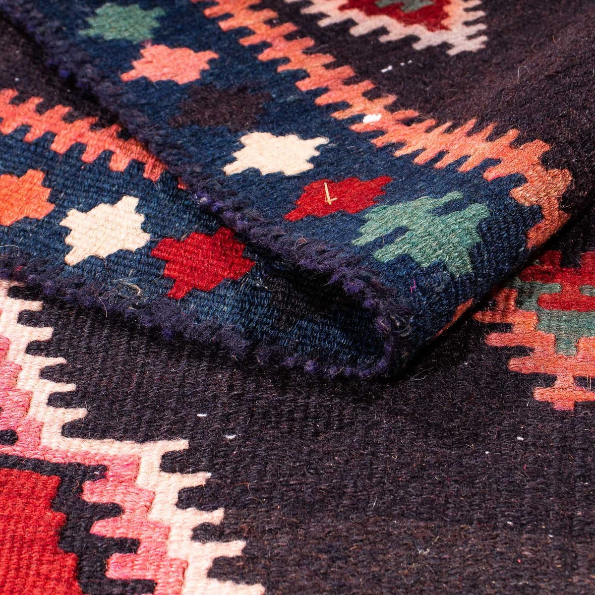 Runner Kelim Rug - Old - 370 x 100 cm - multicolored