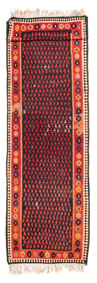 Runner Kelim Rug - Old - 450 x 120 cm - dark blue
