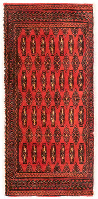 Runner Turkaman Rug - 100 x 50 cm - red