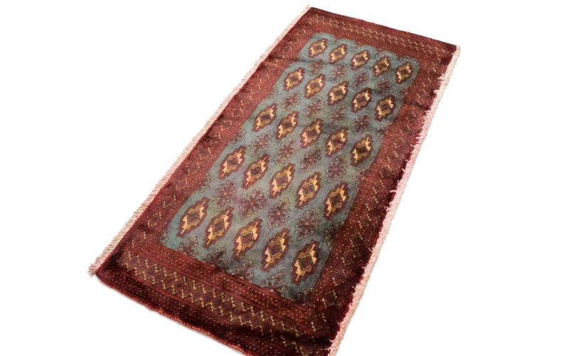 Turkaman Rug - 130 x 60 cm - blue