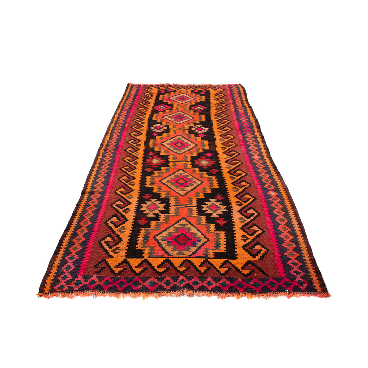 Runner Kelim Rug - Old - 225 x 150 cm - multicolored