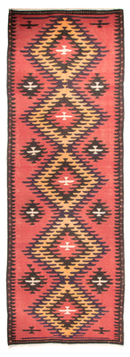 Runner Kelim Rug - Old - 435 x 150 cm - light red