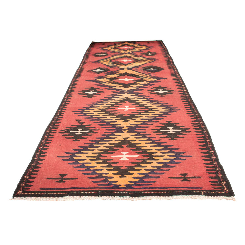 Runner Kelim Rug - Old - 435 x 150 cm - light red