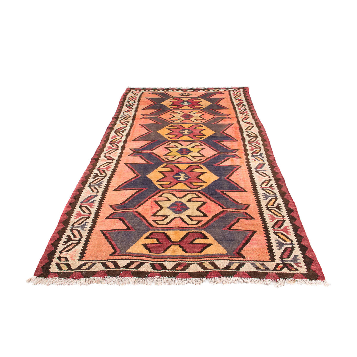 Runner Kelim Rug - Old - 265 x 140 cm - multicolored