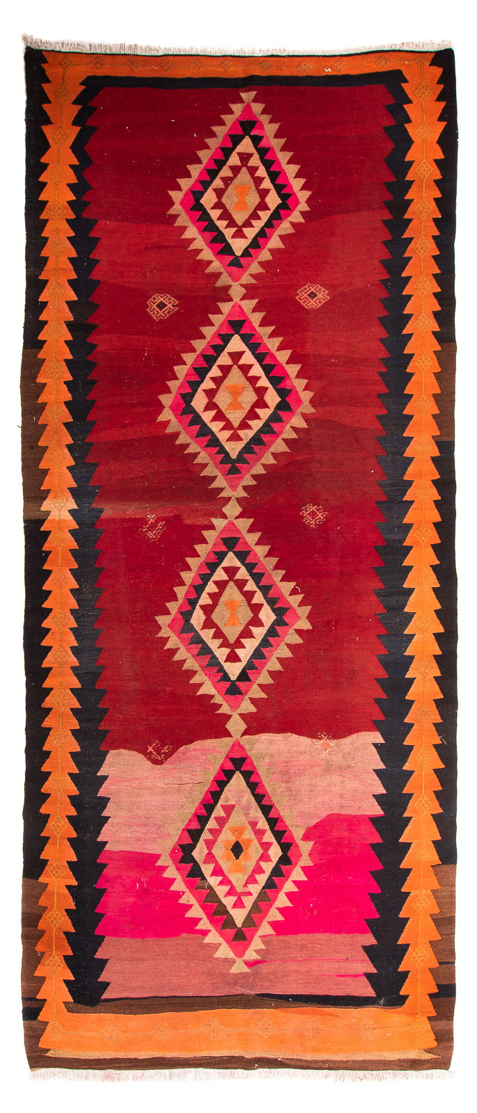 Runner Kelim Rug - Old - 360 x 160 cm - multicolored