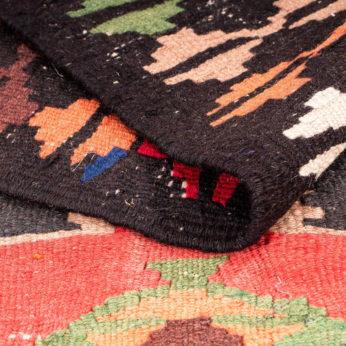 Runner Kelim Rug - Old - 330 x 137 cm - multicolored