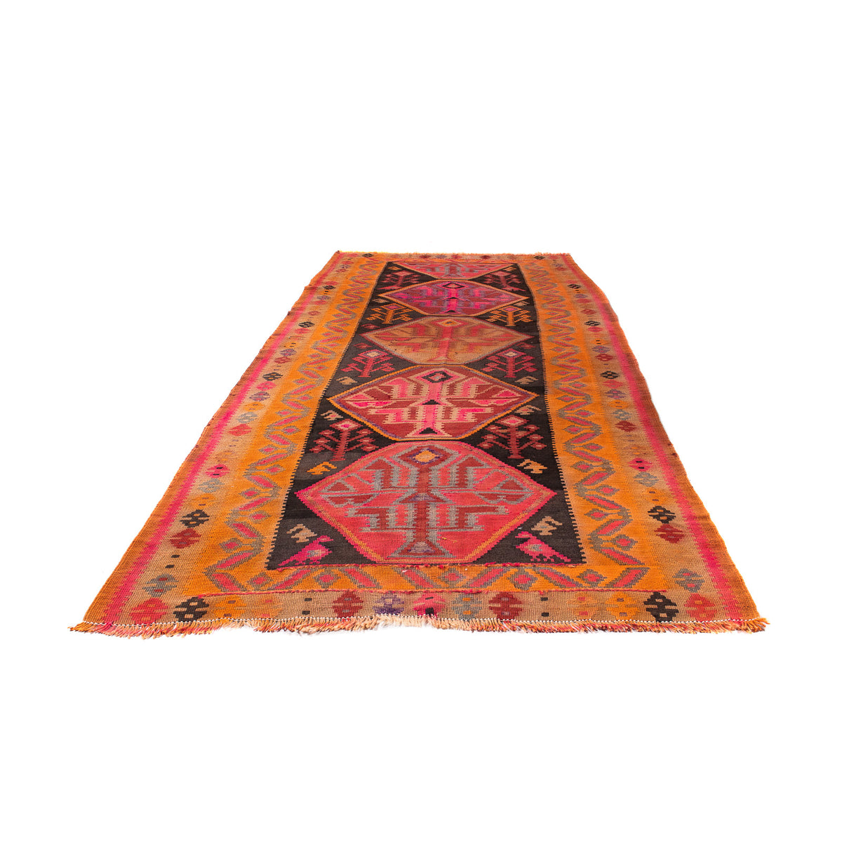 Runner Kelim Rug - Old - 355 x 142 cm - multicolored