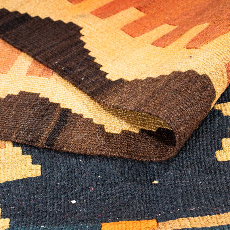 Runner Kelim Rug - Old - 375 x 124 cm - multicolored