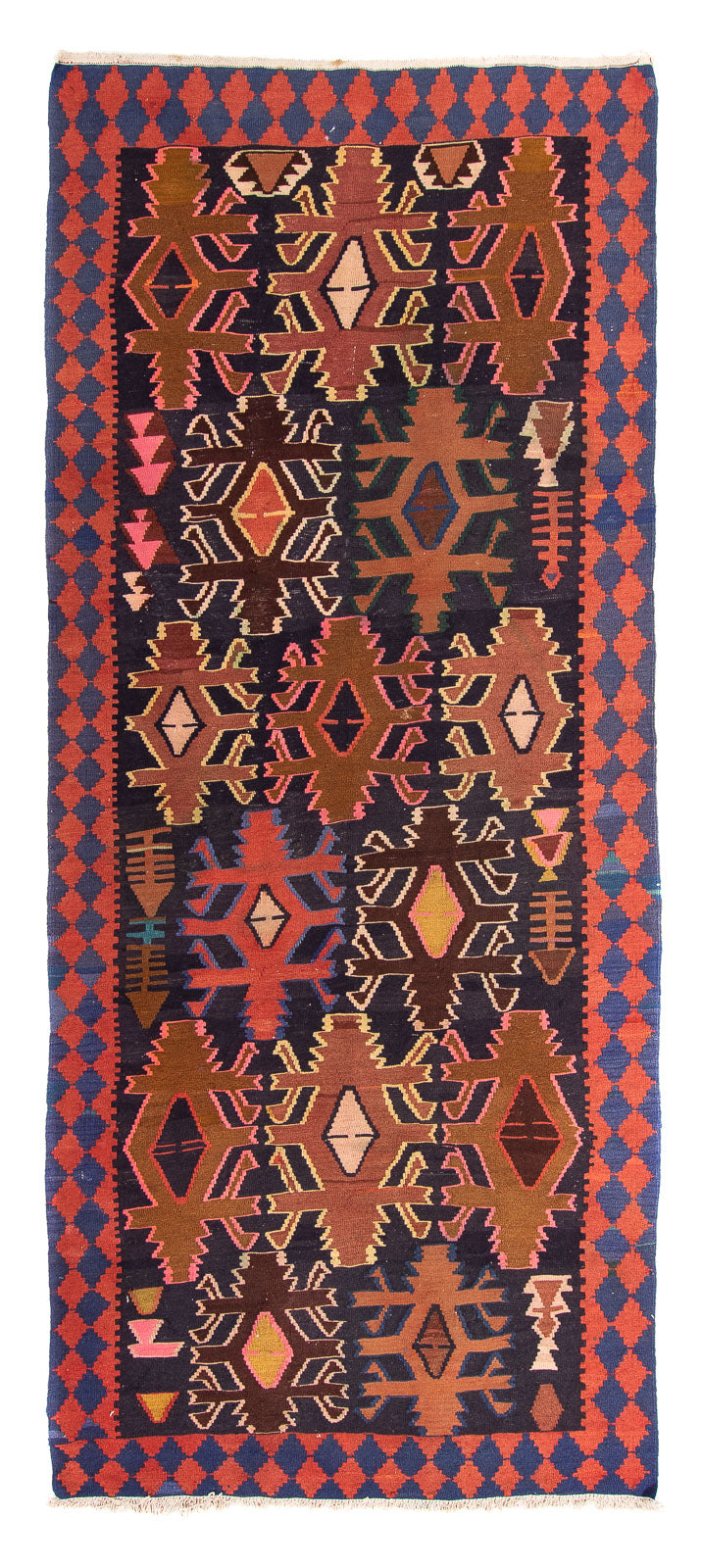 Runner Kelim Rug - Old - 300 x 135 cm - multicolored